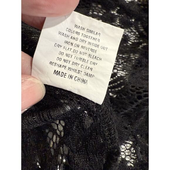 Benancy Lace Cardigan Sz L Black Whimsigoth Witchy Fairy Grunge Gothic Sheer Y2K - Picture 6 of 9